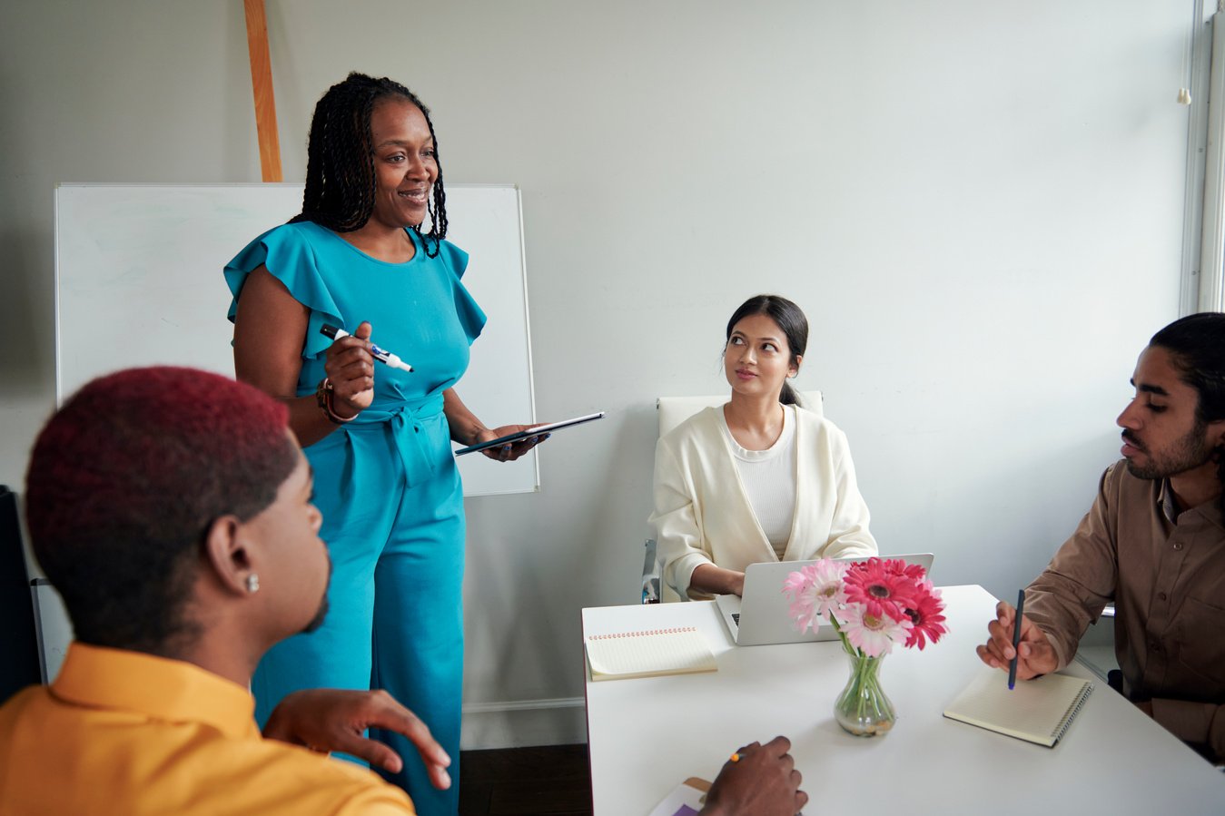 Businesswoman Leading a Meeting